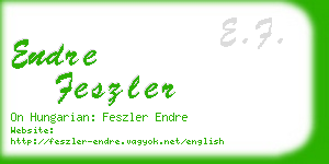 endre feszler business card